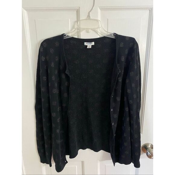 Old Navy metallic polka dot cardigan sweater size M - Picture 6 of 10